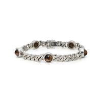 WHITE GOLD AND TIGER'S EYE BRACELET