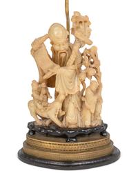 A Chinese Carved Soapstone Figure of Lohan