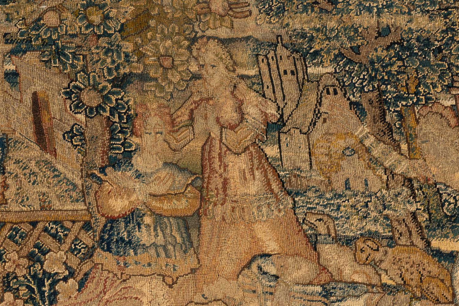 A Flemish Needlepoint Tapestry Panel