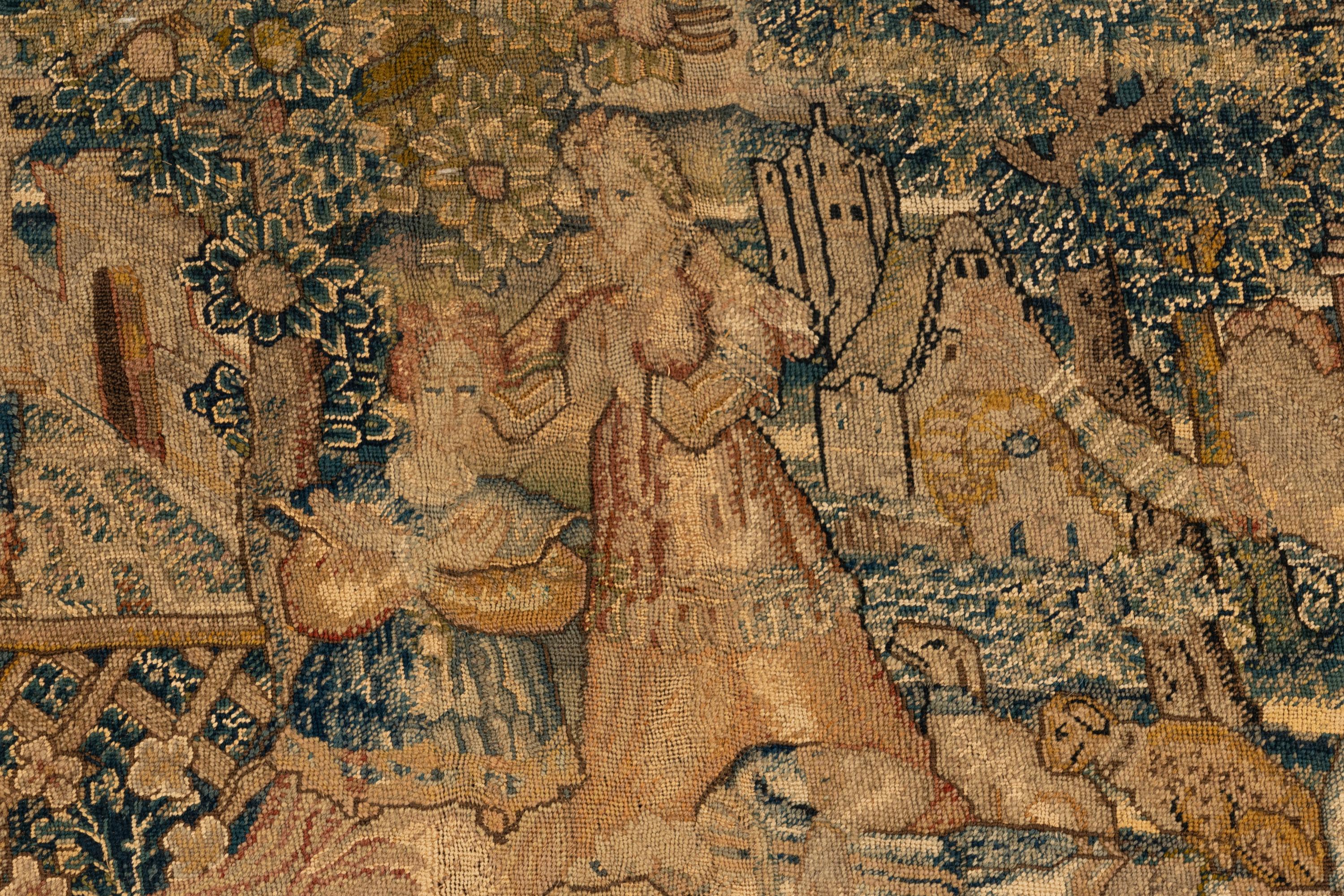 A Flemish Needlepoint Tapestry Panel