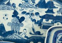 A Collection of Chinese Blue and White Canton Porcelain Table Articles