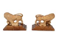 A Pair of English Glazed Pottery Medici Lions — CIRCA 1790