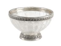 A Silver Mounted Rock Crystal Center Bowl Diameter 12 inches.