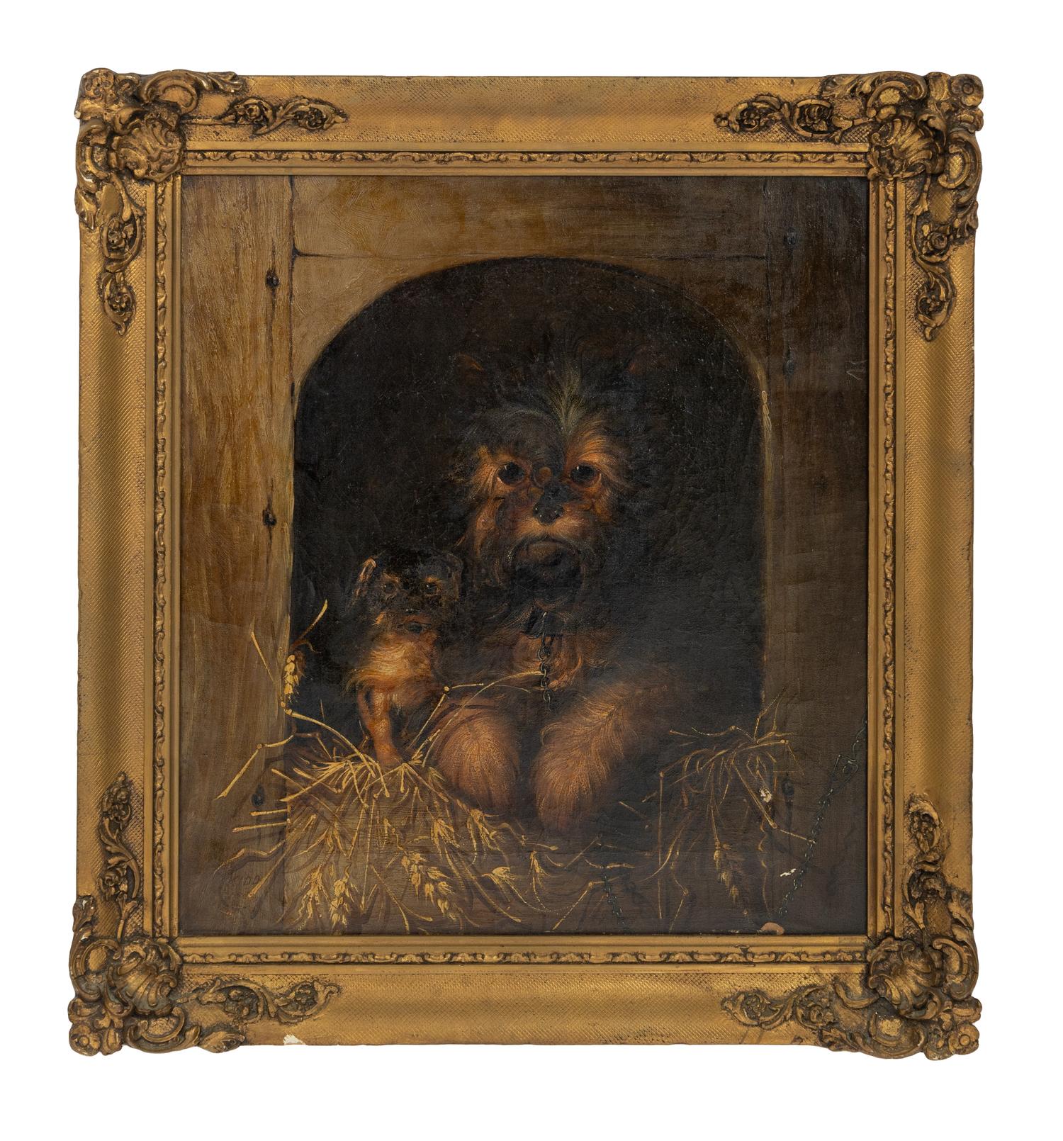 A Pair of Paintings of Dogs