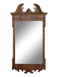 A George II Style Parcel Gilt Walnut Mirror