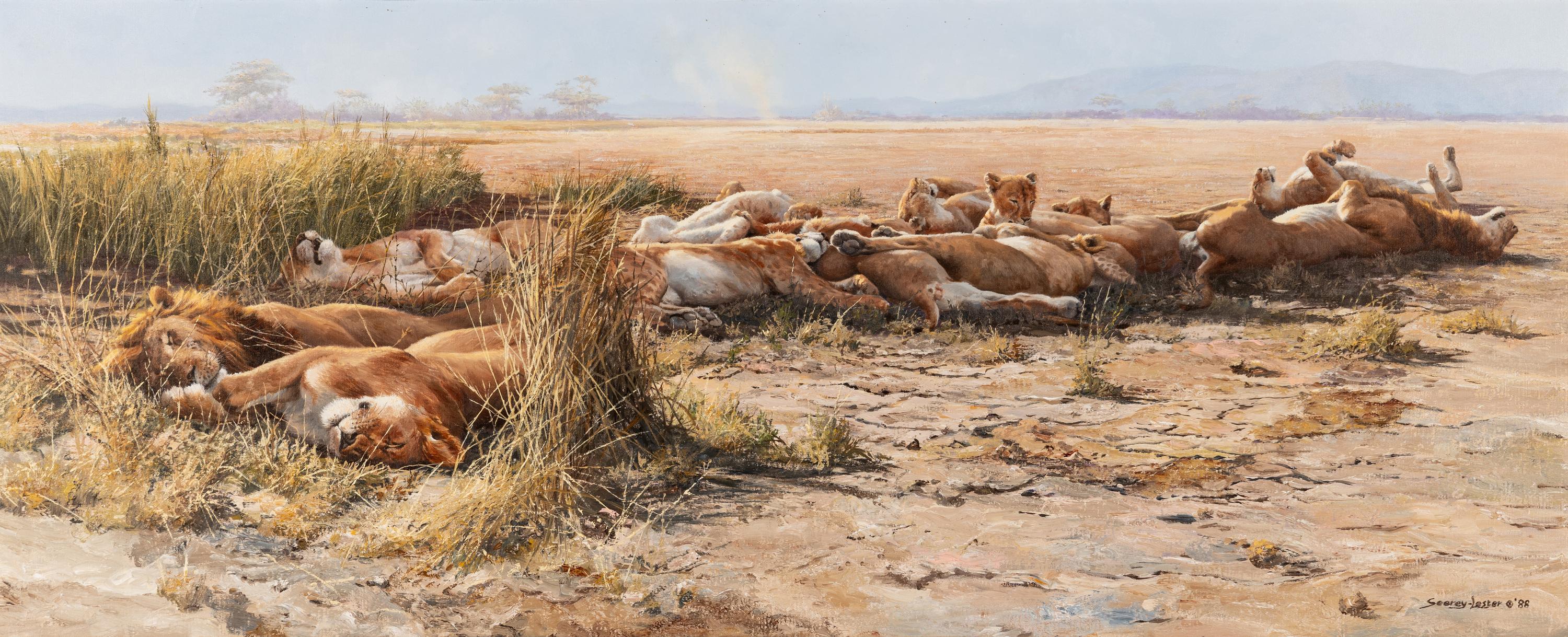 John Seerey-Lester (American, 1946-2020) — Savannah Siesta, African Lions , 1988