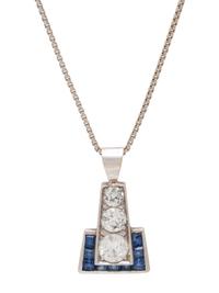 DIAMOND AND SAPPHIRE PENDANT/NECKLACE