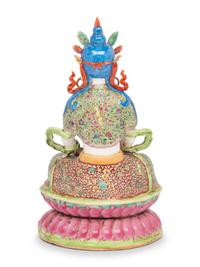 A Chinese Famille Rose Figure of a Seated Bodhisattva