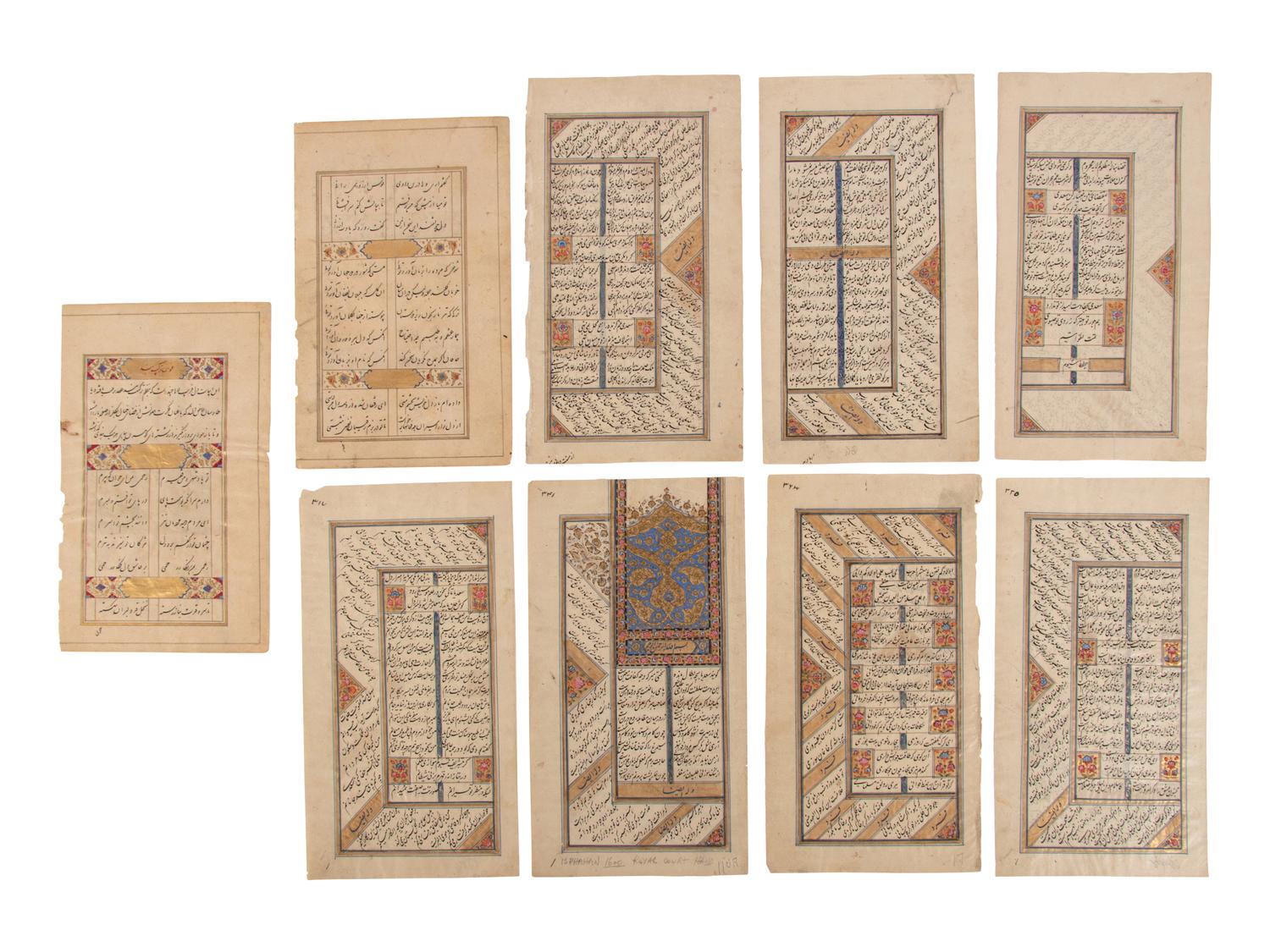 Nine Illuminated Pictorial Manuscripts