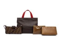 Bally Tote and Three Fendi Pouches