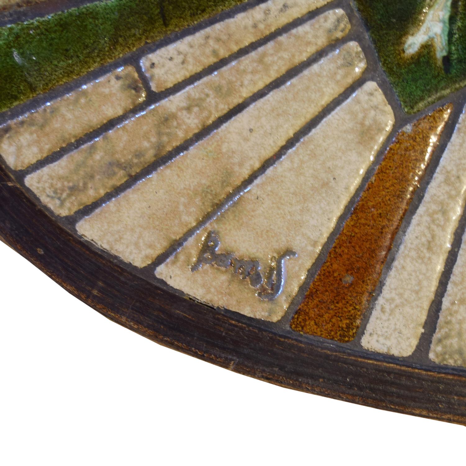 A Mid-Century Wood and Tile Table by Barrois for Vallauris, France, Circa 1960, — France, Circa 1960