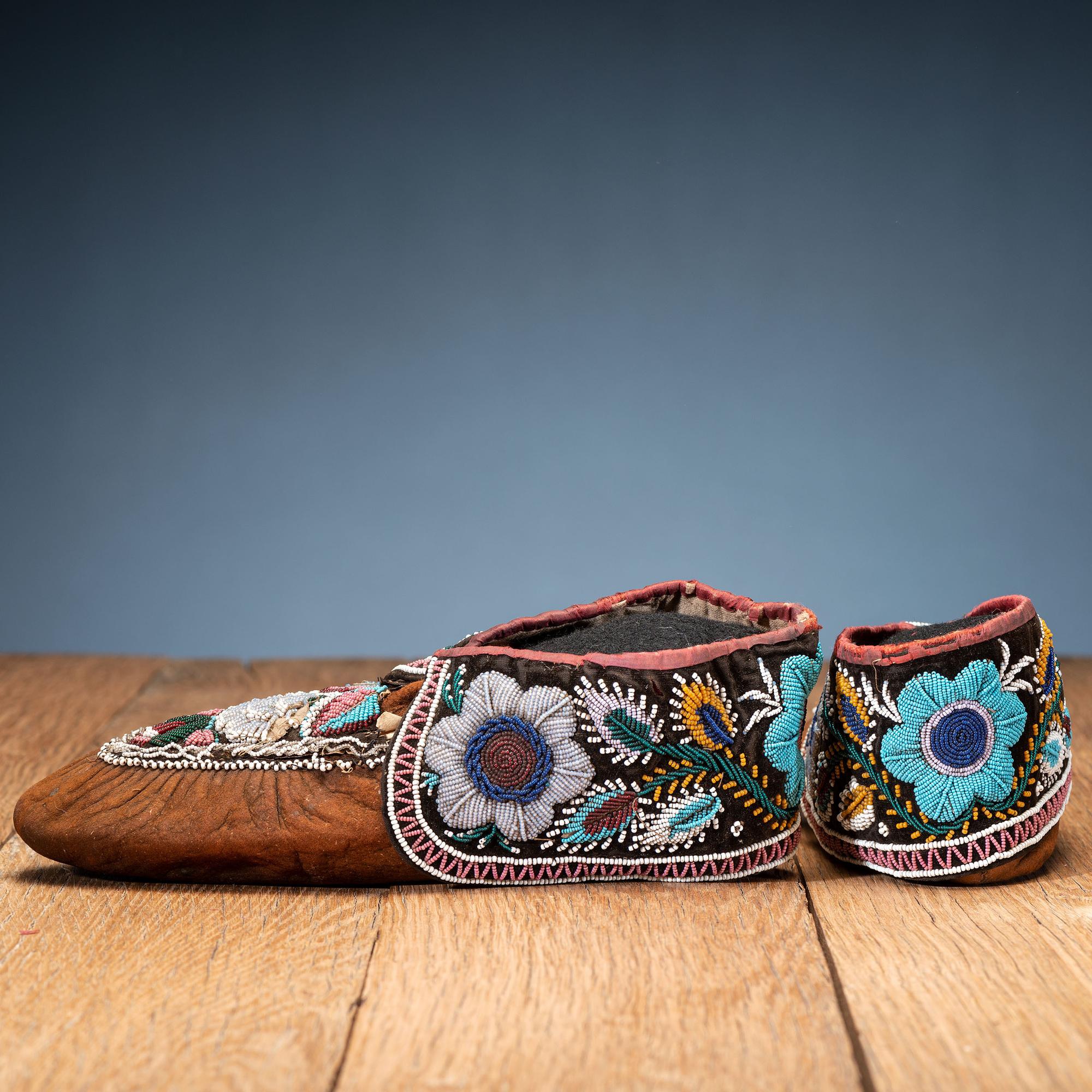Haudenosaunee Beaded Hide Moccasins