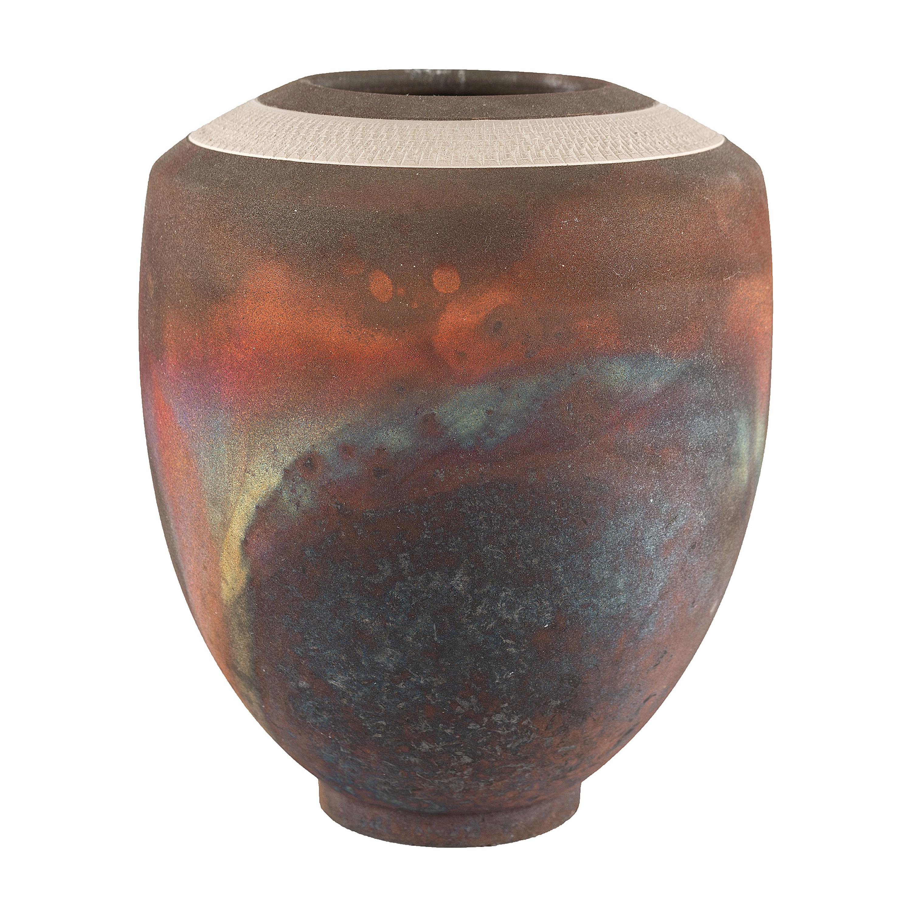 A Raku Pottery Vase