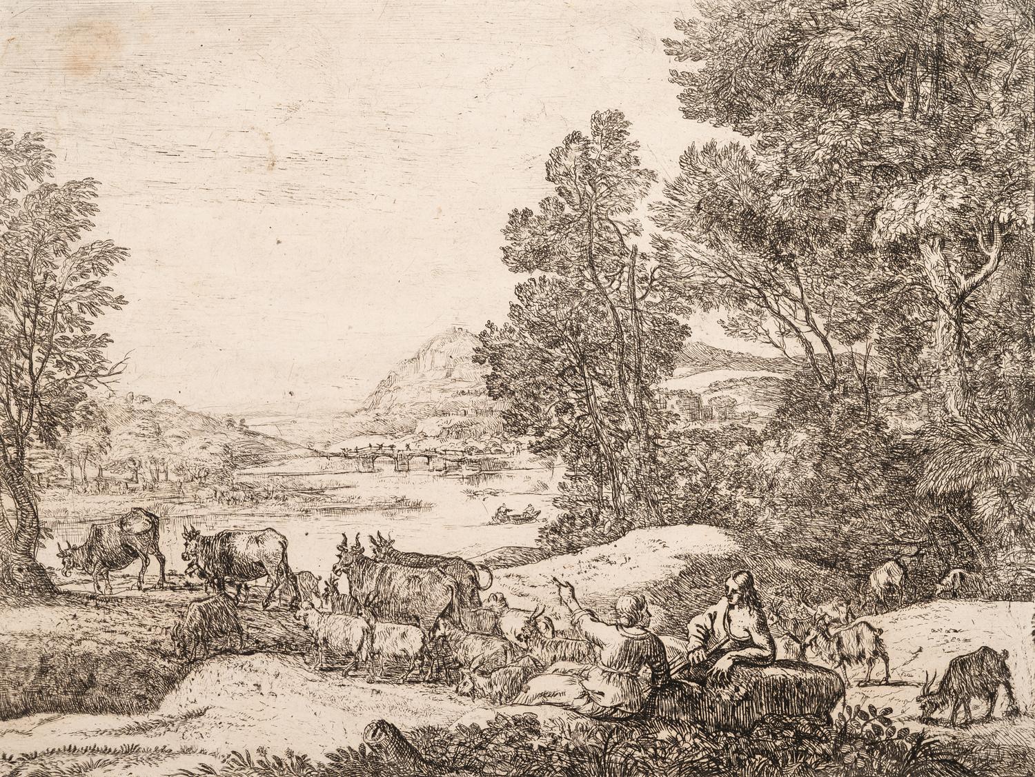 A group of four prints ( Berger et bergere conversant; L'Apparition; Le Fuite en Egypte; Les trois chevres )