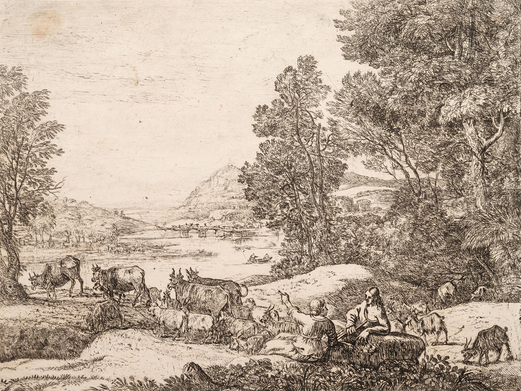 A group of four prints ( Berger et bergere conversant; L'Apparition; Le Fuite en Egypte; Les trois chevres )