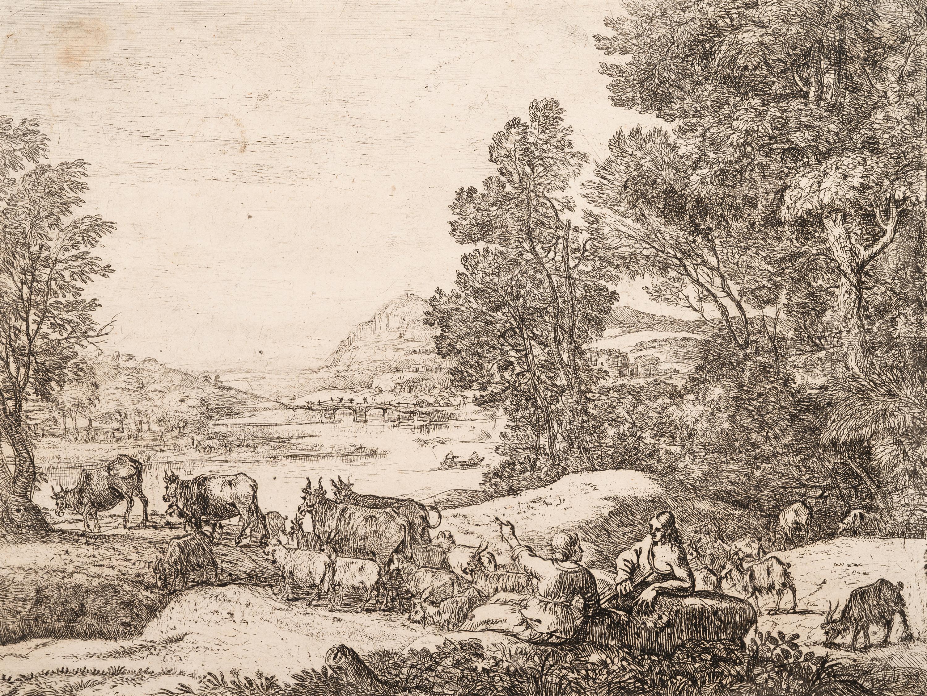 A group of four prints ( Berger et bergere conversant; L'Apparition; Le Fuite en Egypte; Les trois chevres )