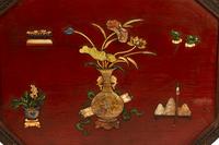 A Pair of Chinese Hardstone Inlaid Lacquer Wall Panels