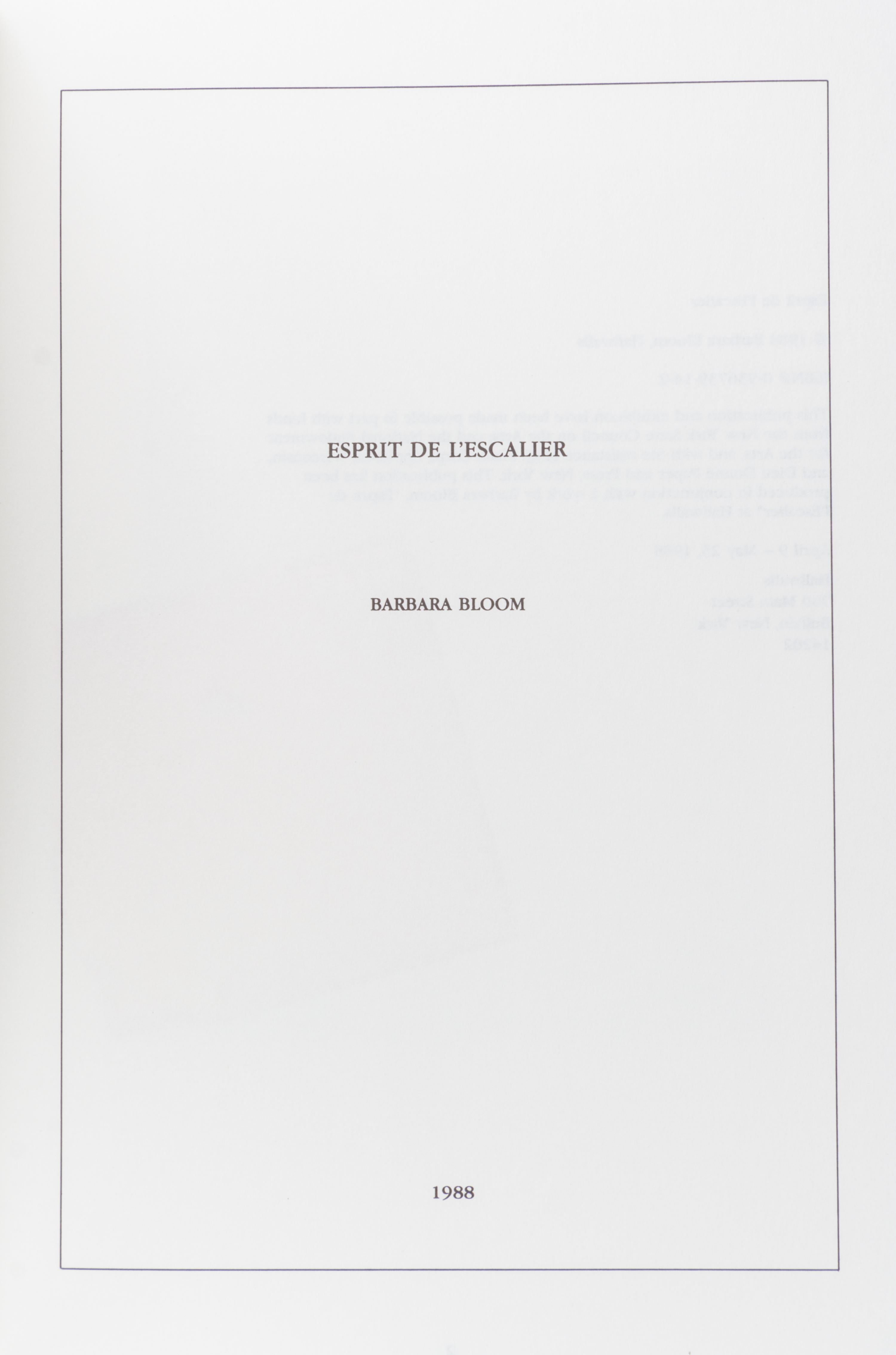 (ART CRITICISM) 9 works, including Barbara Bloom, David Godbold, Stan Brakhage, Vito Acconci and Richard Prince.