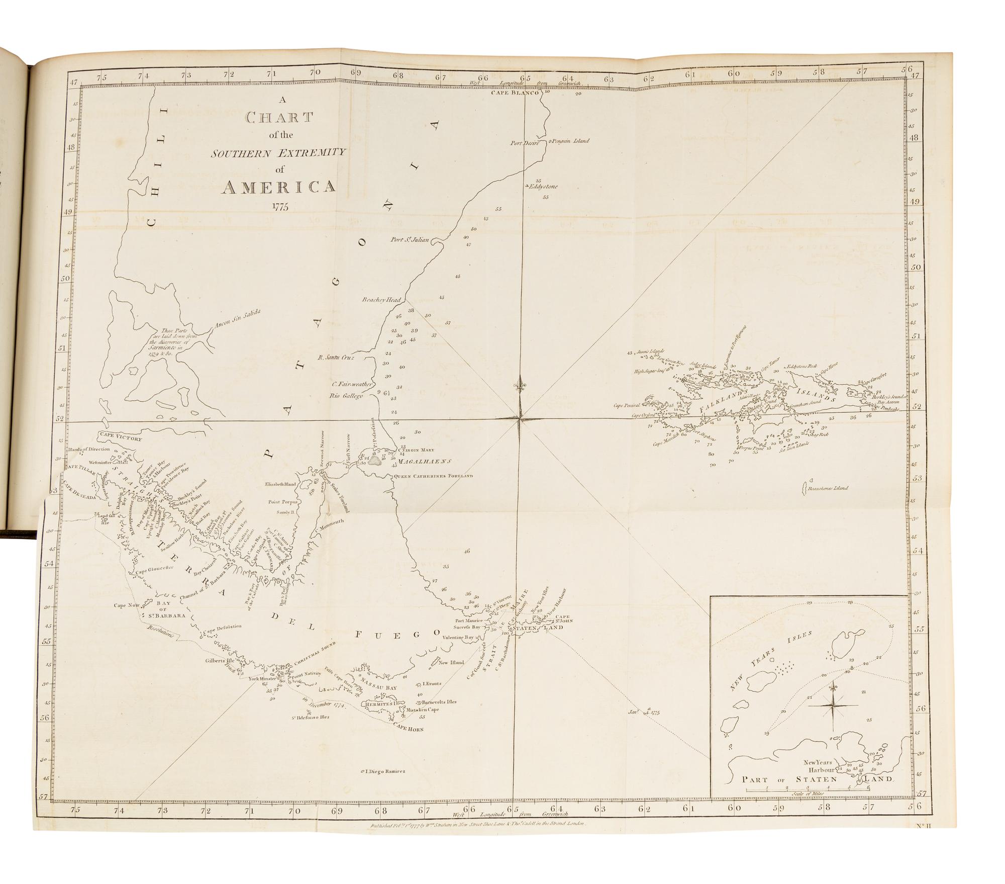 COOK, James, Captain (1728-1779). -- [SECOND VOYAGE]. A Voyage towards the South Pole, and Round the World, performed in His Majesty's Ships the Resolution and Adventure, in the Years 1772, 1773, 1774, and 1775 . London: W. Strahan and T. Cadell, 1777.