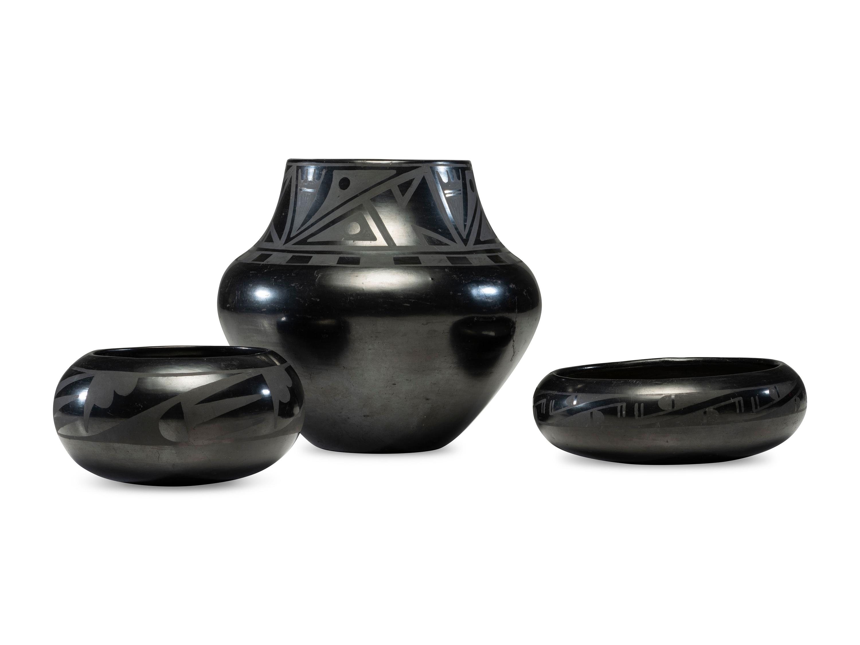 Blackware Pottery, signed Marie 1923-1925