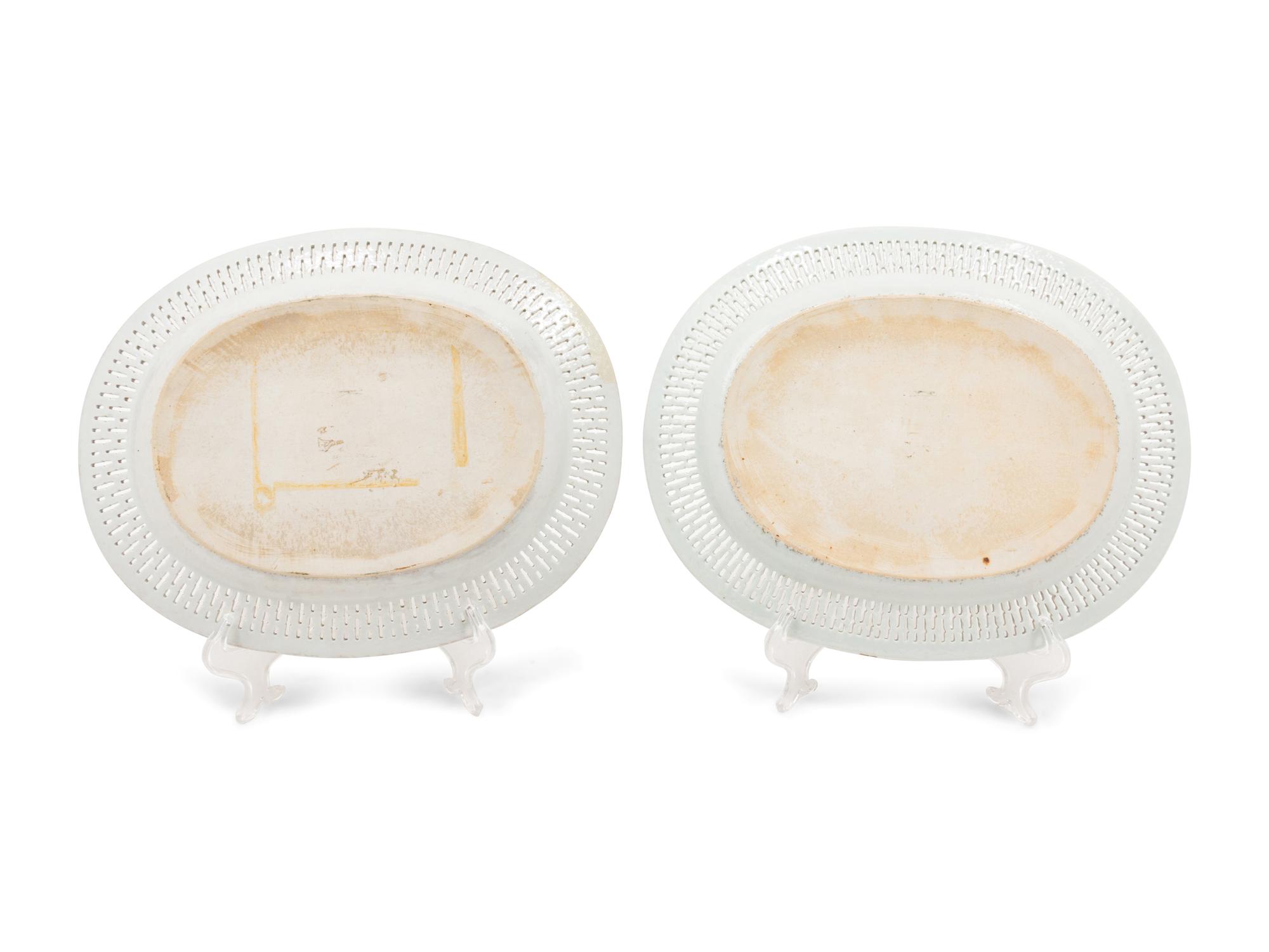 A Pair of Chinese Export Armorial Porcelain Serving Dishes