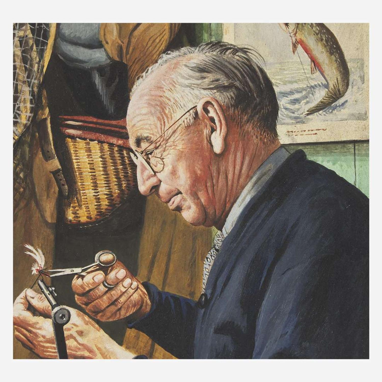 Stevan Dohanos (American, 1907–1995) Tying Flies (Saturday Evening Post Cover)