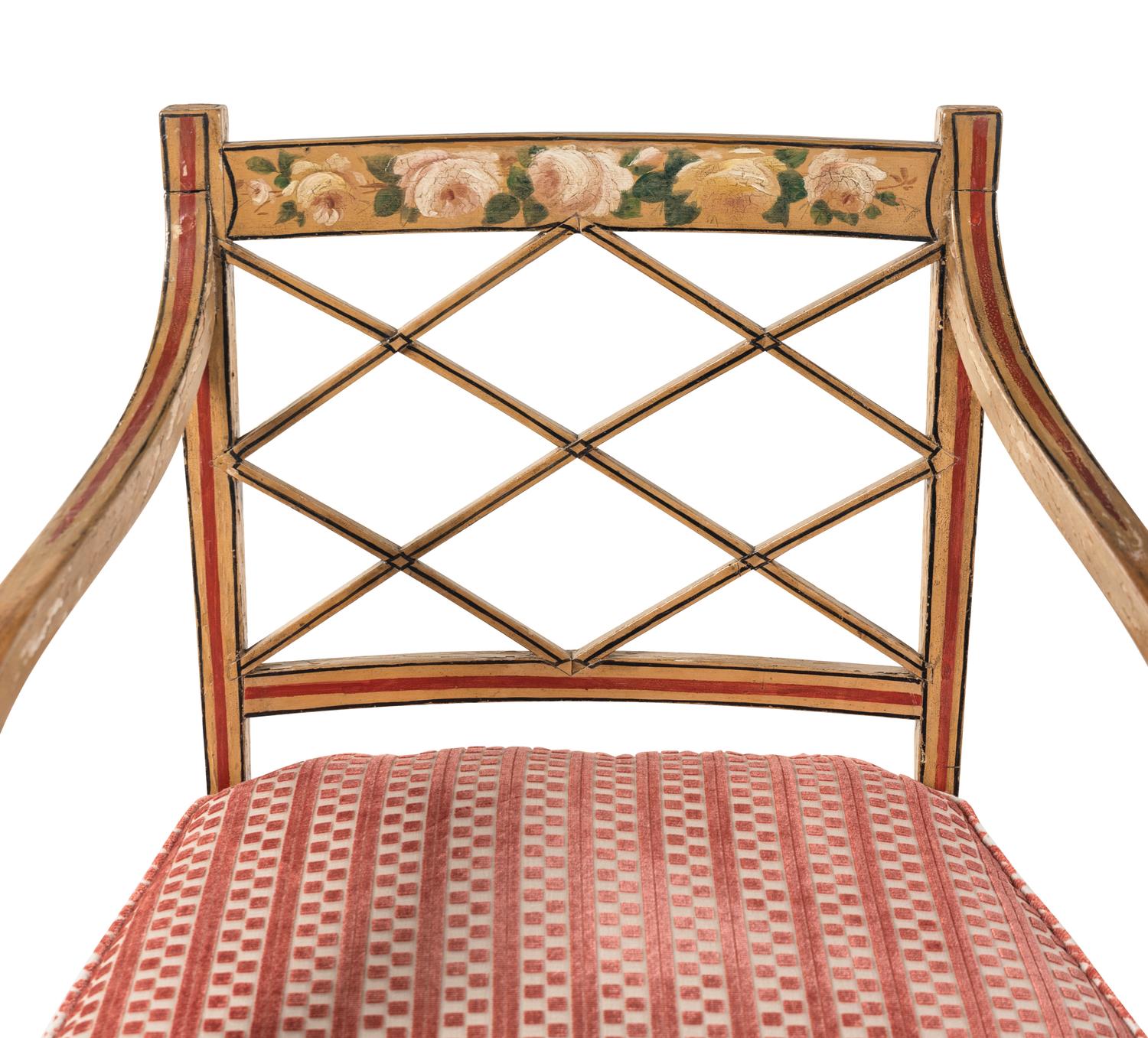 A Set of Six George III Painted Armchairs