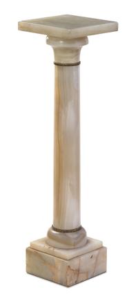 A Victorian Metal Mounted Onyx Pedestal Height 37 inches.