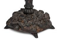 A Folk Art Carved Rootwood and Burlwood Snake and Turtle Pedestal