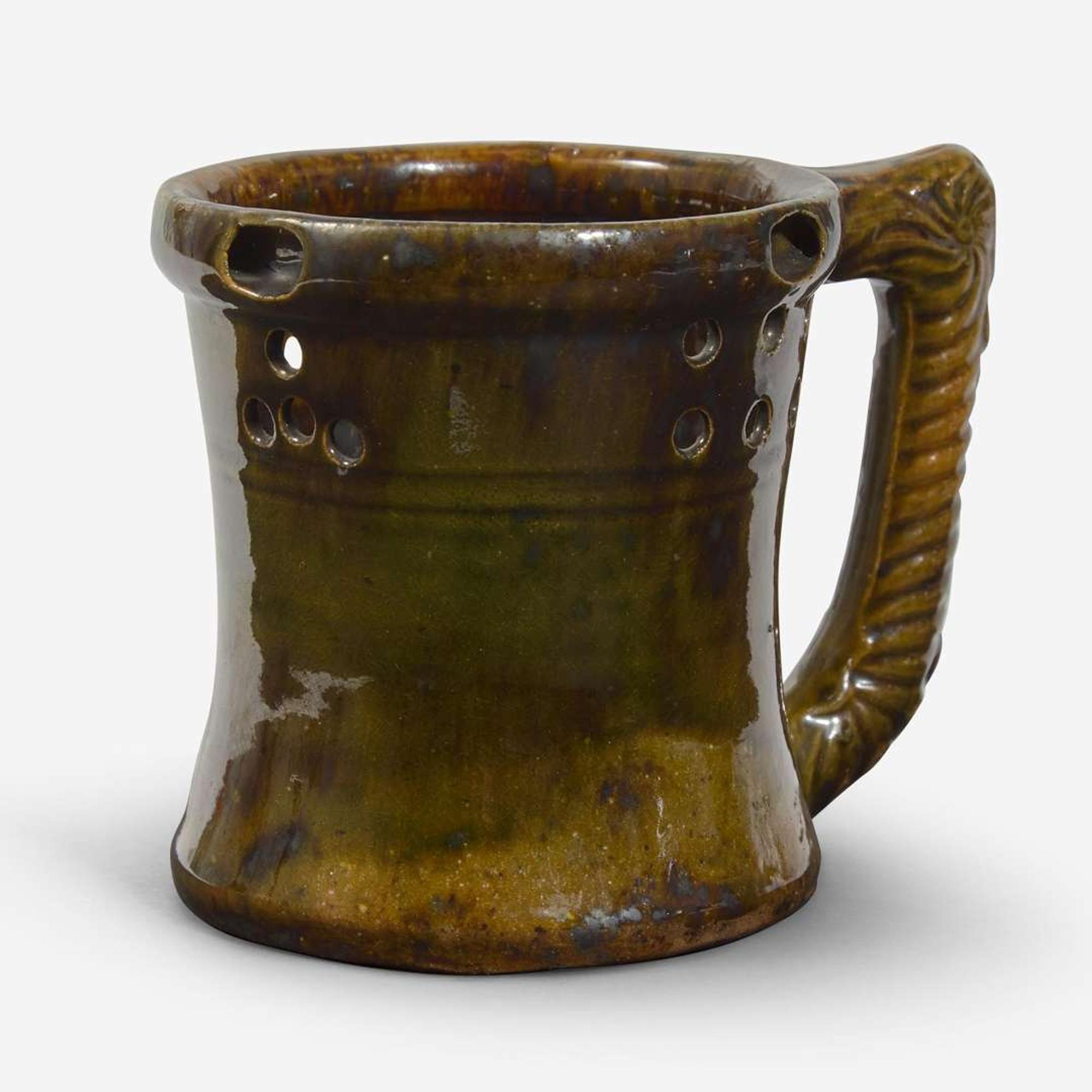 George Ohr (American, 1857-1918) Puzzle Mug and Mold, USA, circa 1898-1910