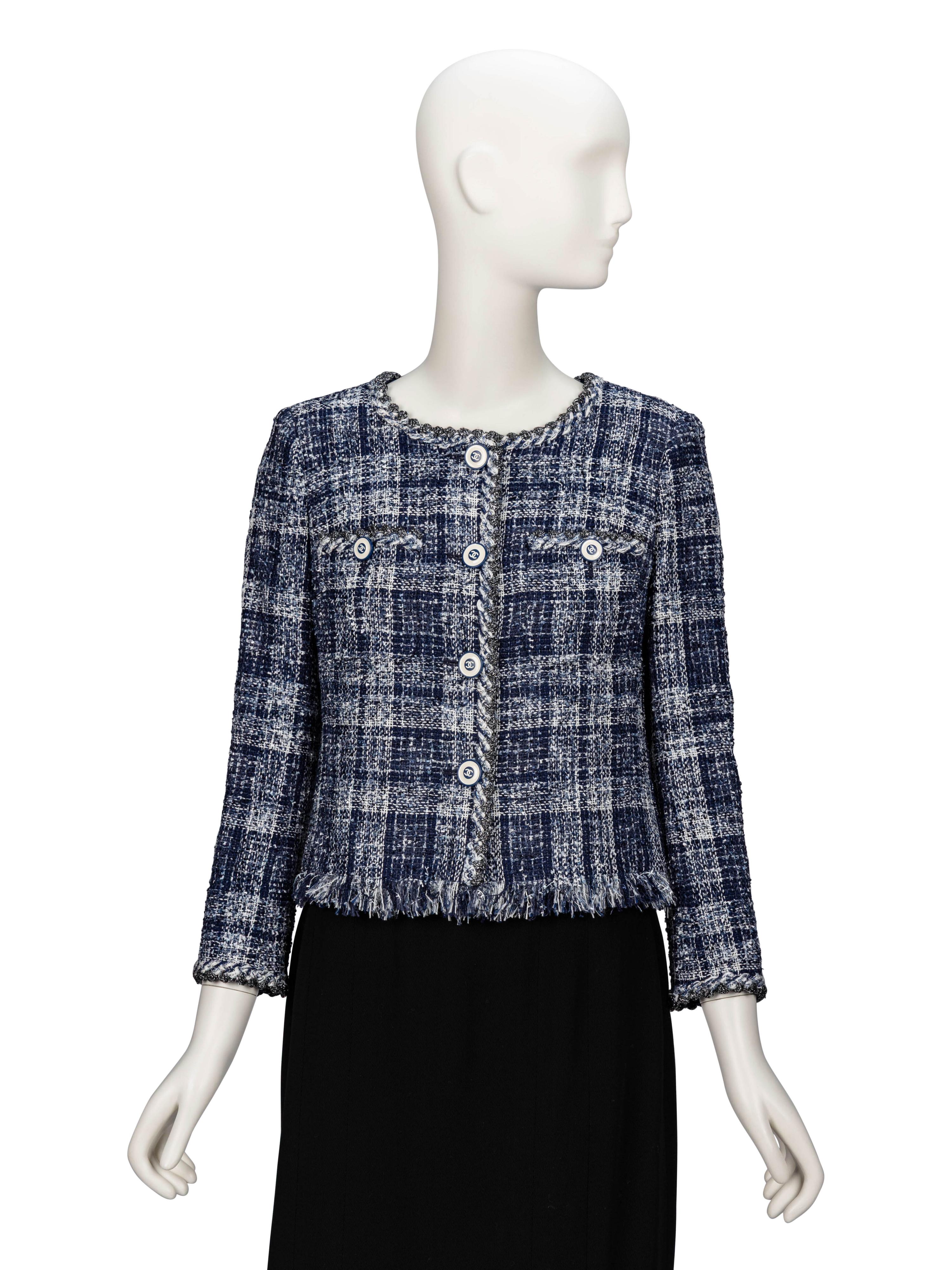Chanel, Plaid Tweed Cardigan Jacket