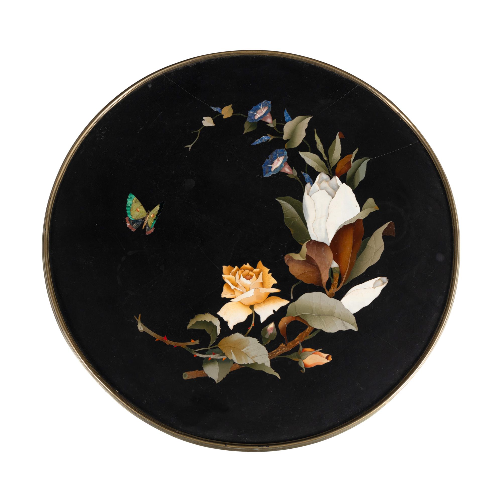 A Continental Gilt Bronze and Pietra Dura Side Table