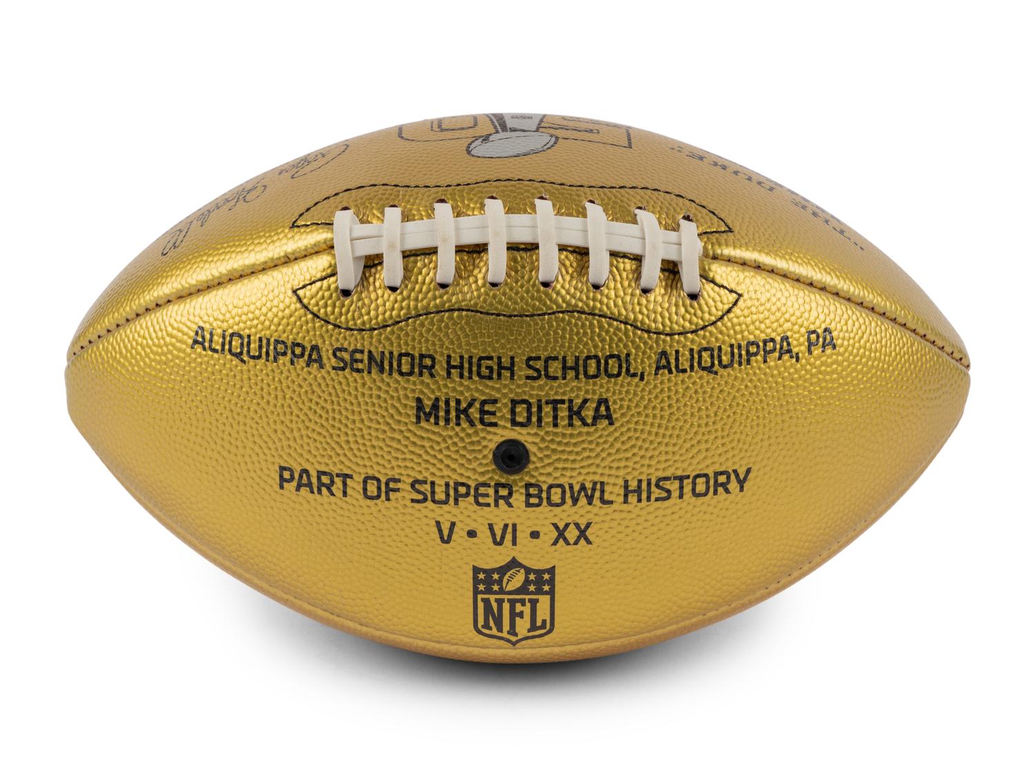 A Super Bowl 50 "On The Fifty" Football Awarded to Mike Ditka Formerly Displayed in Ditka's Chicago Home