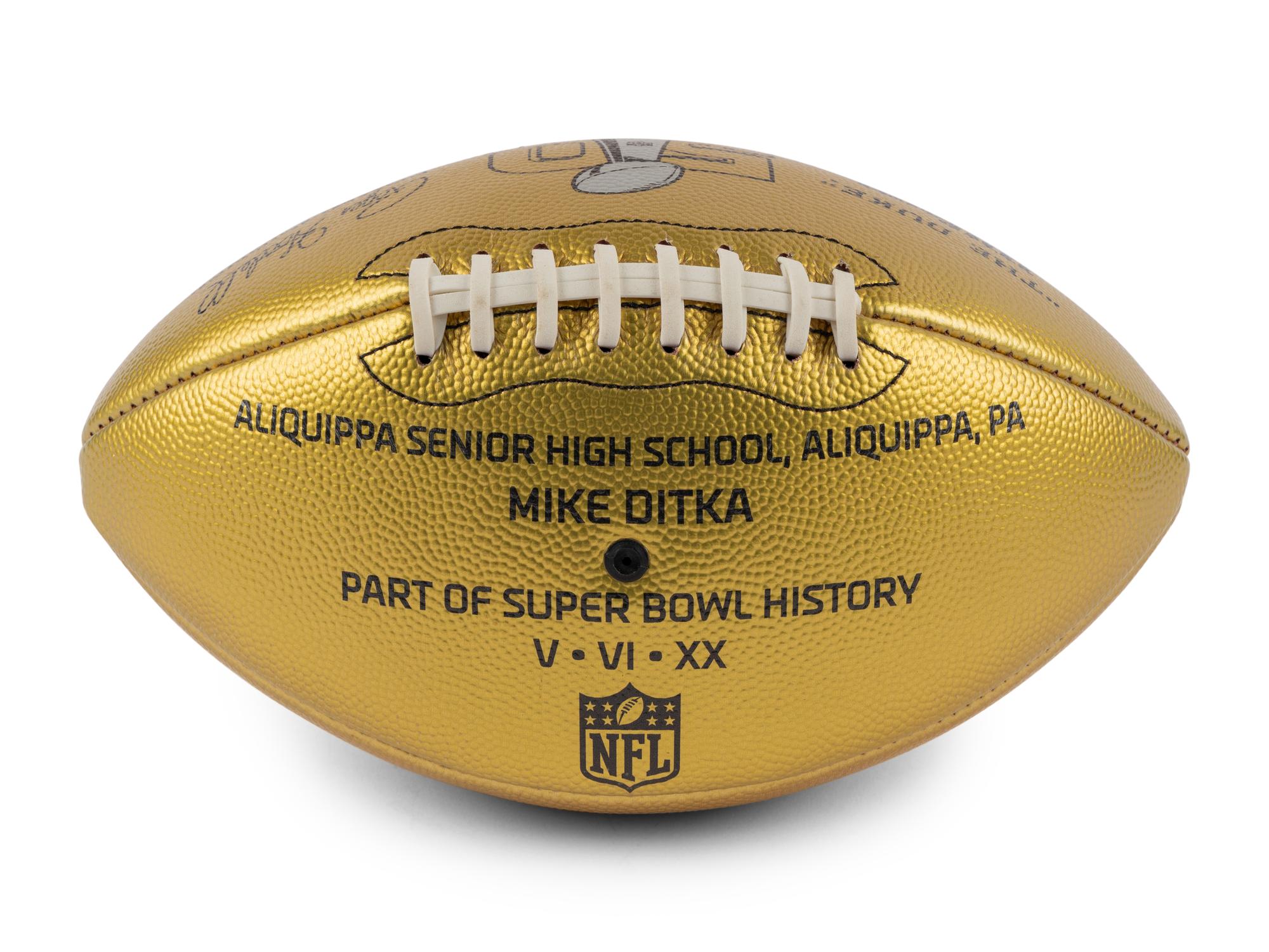 A Super Bowl 50 "On The Fifty" Football Awarded to Mike Ditka Formerly Displayed in Ditka's Chicago Home