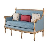 A Louis XVI White-Painted and Parcel Gilt Canapé à La Turque