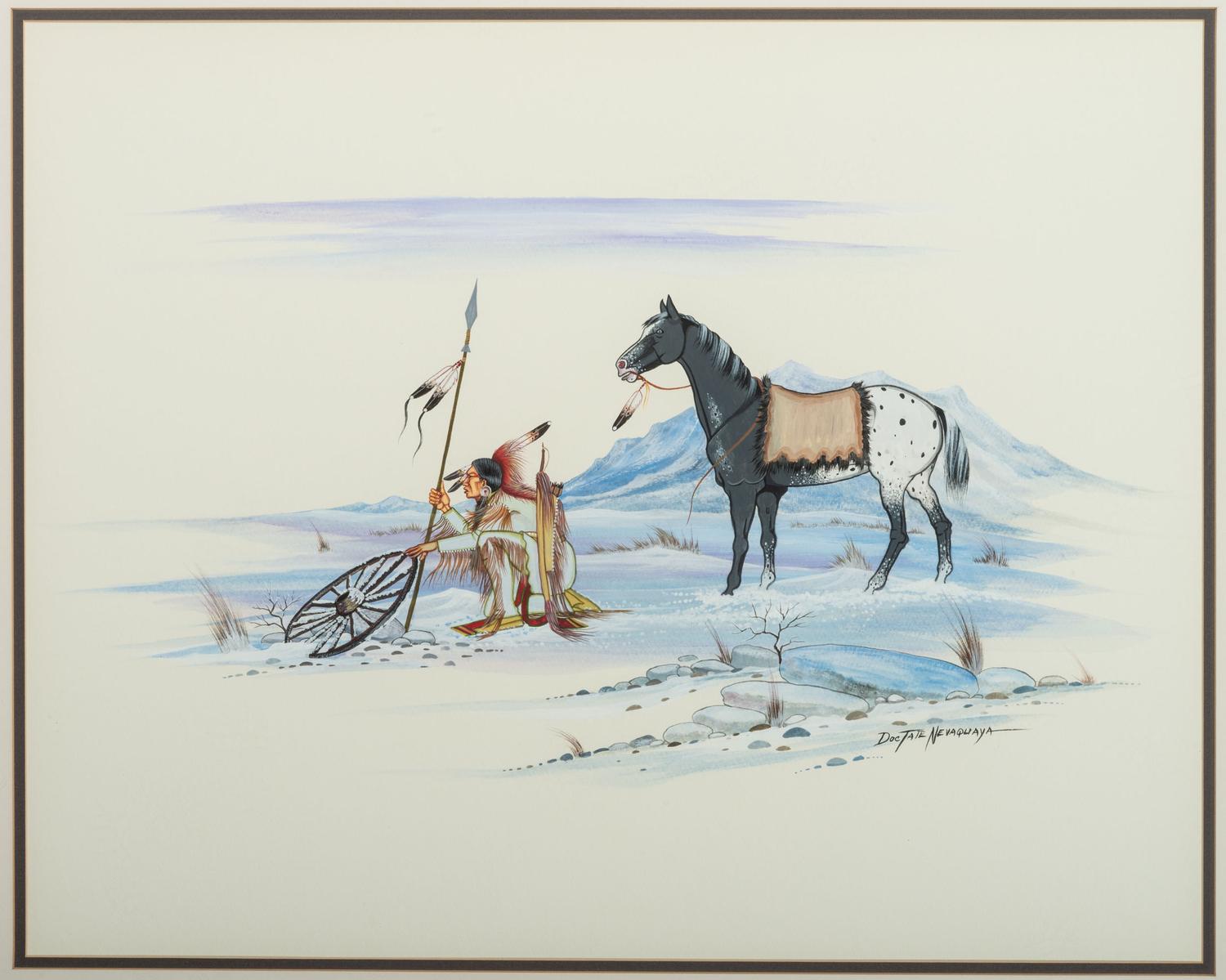 untitled, hunter with horse