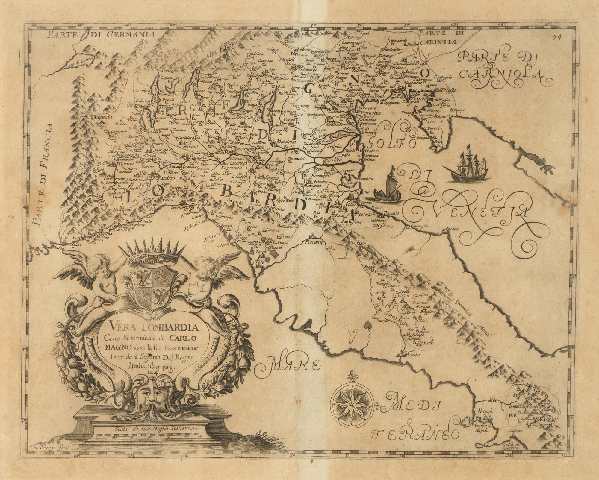 An Engraved Map of Lombardy
