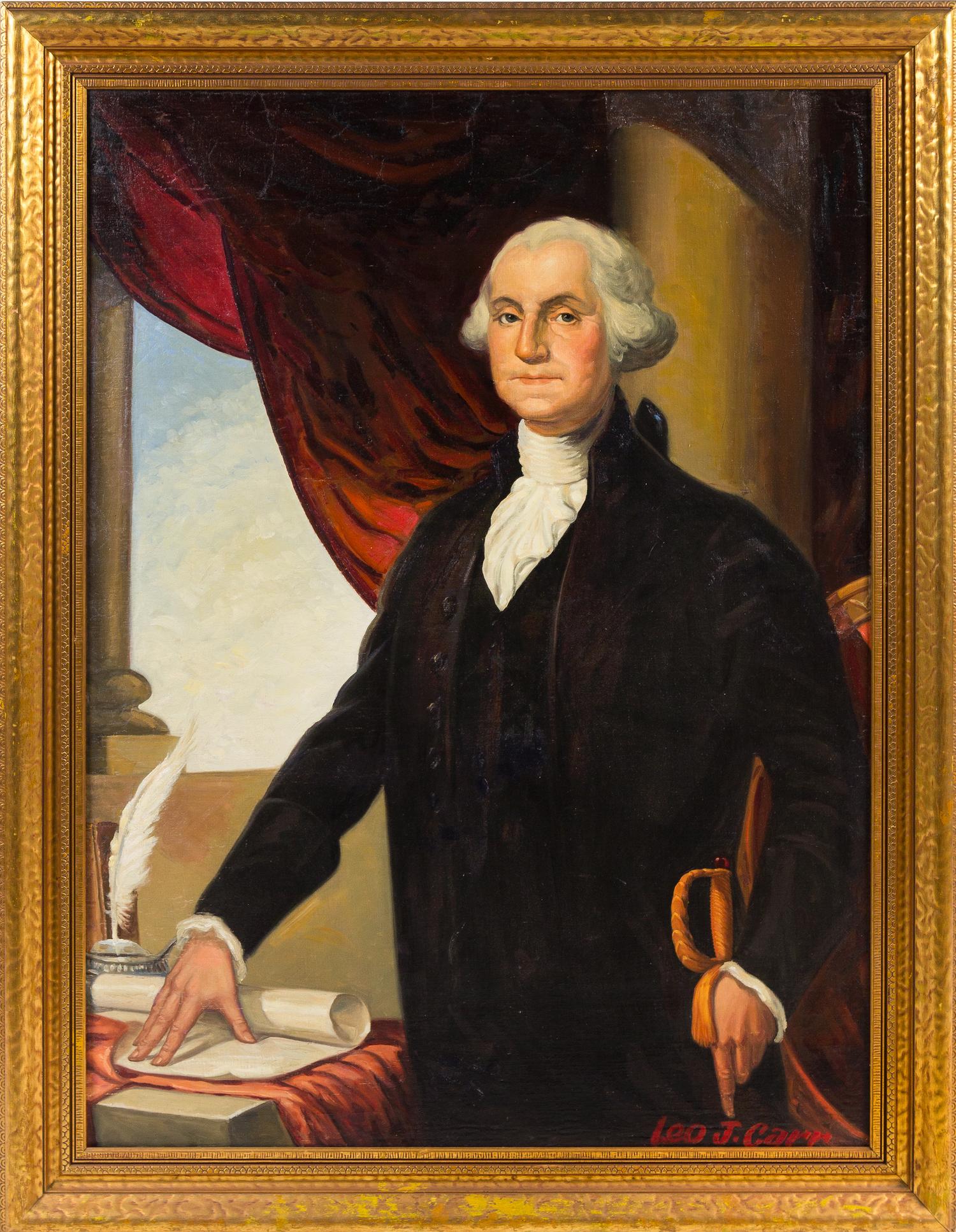 Leo J. Carr, (20th Century), Portrait of George Washington (after Gilbert Stuart)