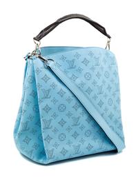 A Louis Vuitton Blue Selene Cross Body Satchel, 11" x 12" x 7"; Handle drop: 4"; Strap drop: 18".