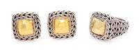 A Sterling Silver and 22 Karat Yellow Gold 'Classic Chain' Demi Parure, John Hardy, 15.80 dwts.