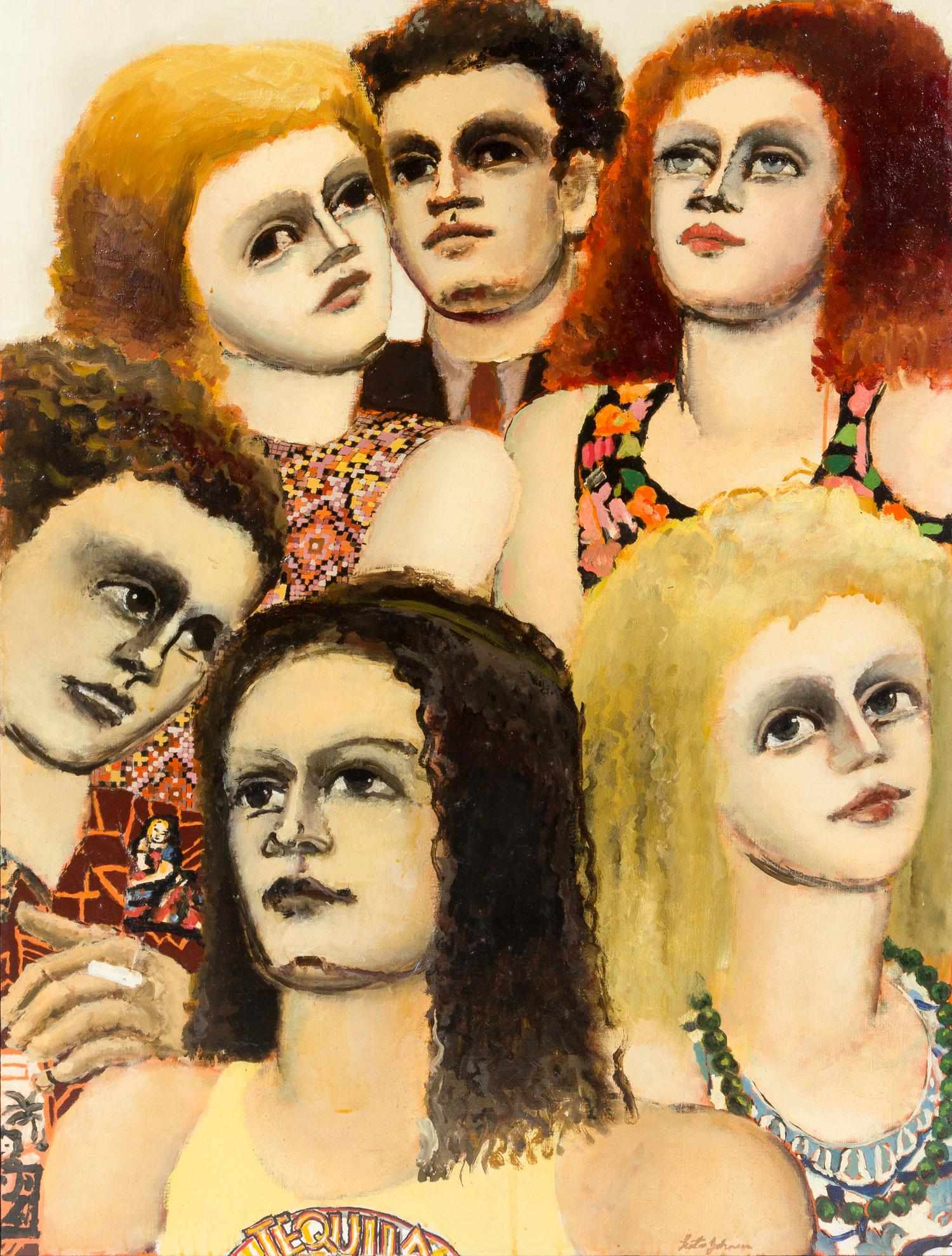 Lester Johnson, (American, 1919-2010), City Group, 1977