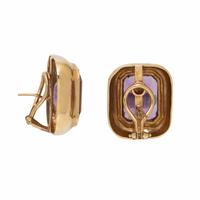 Amethyst and Yellow Gold Earrings