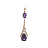 AMETHYST AND DIAMOND PENDANT
