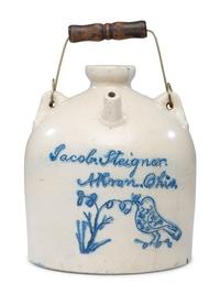A Cobalt Decorated Stoneware Harvest or Field Jug Attributed to Wingerter Pottery