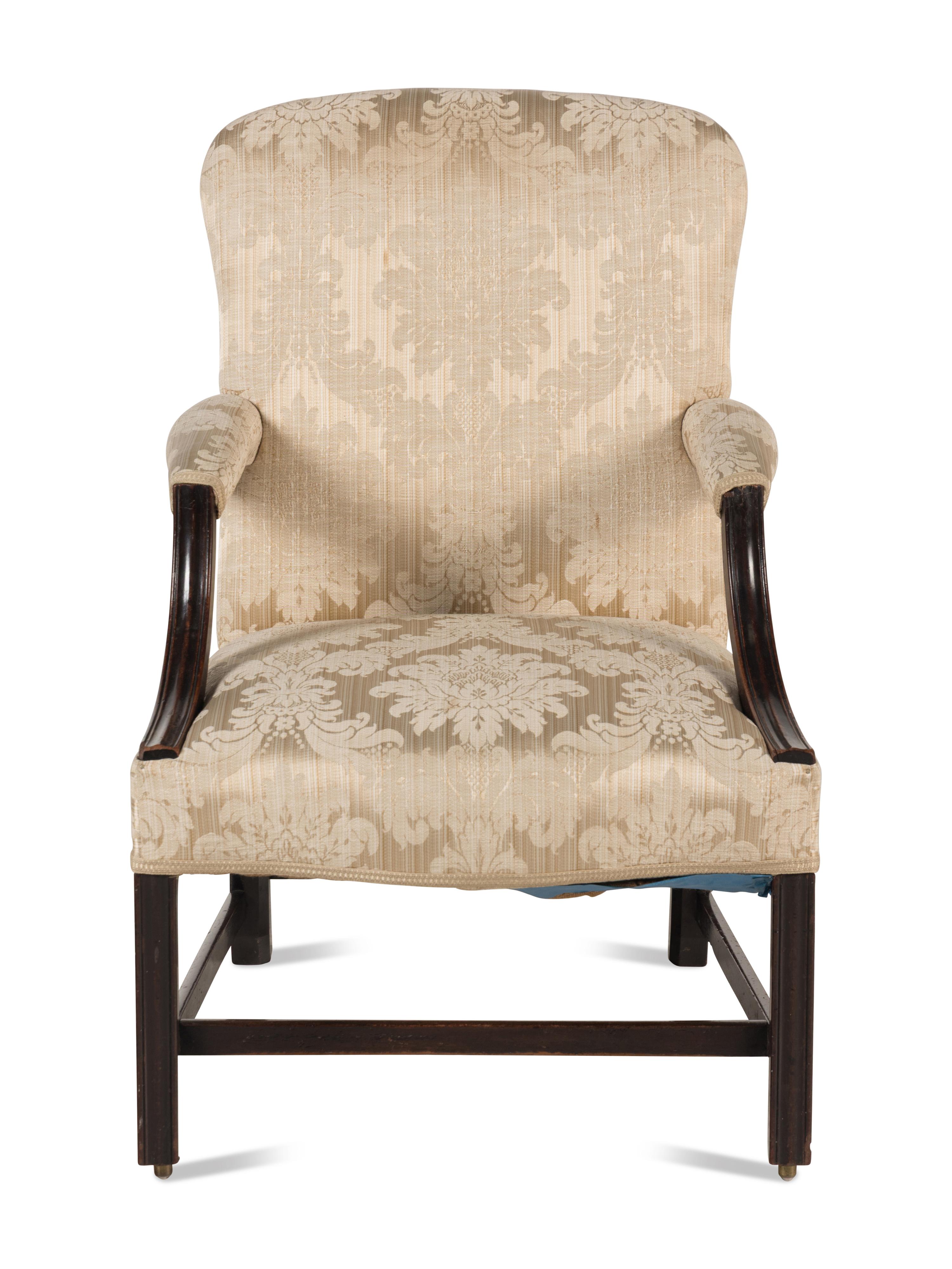 A George III Mahogany Library Chair