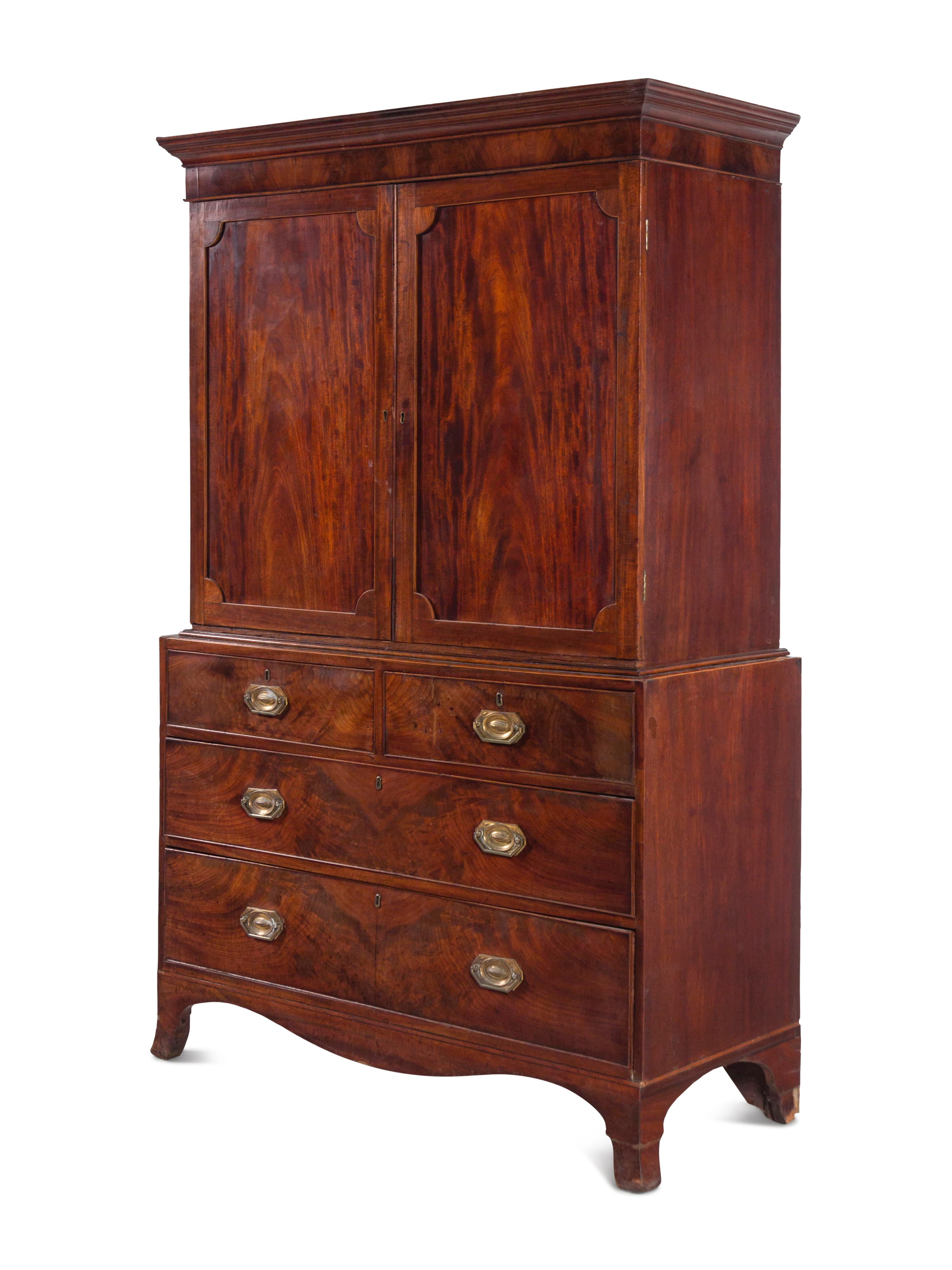 A George III Style Mahogany Linen Press