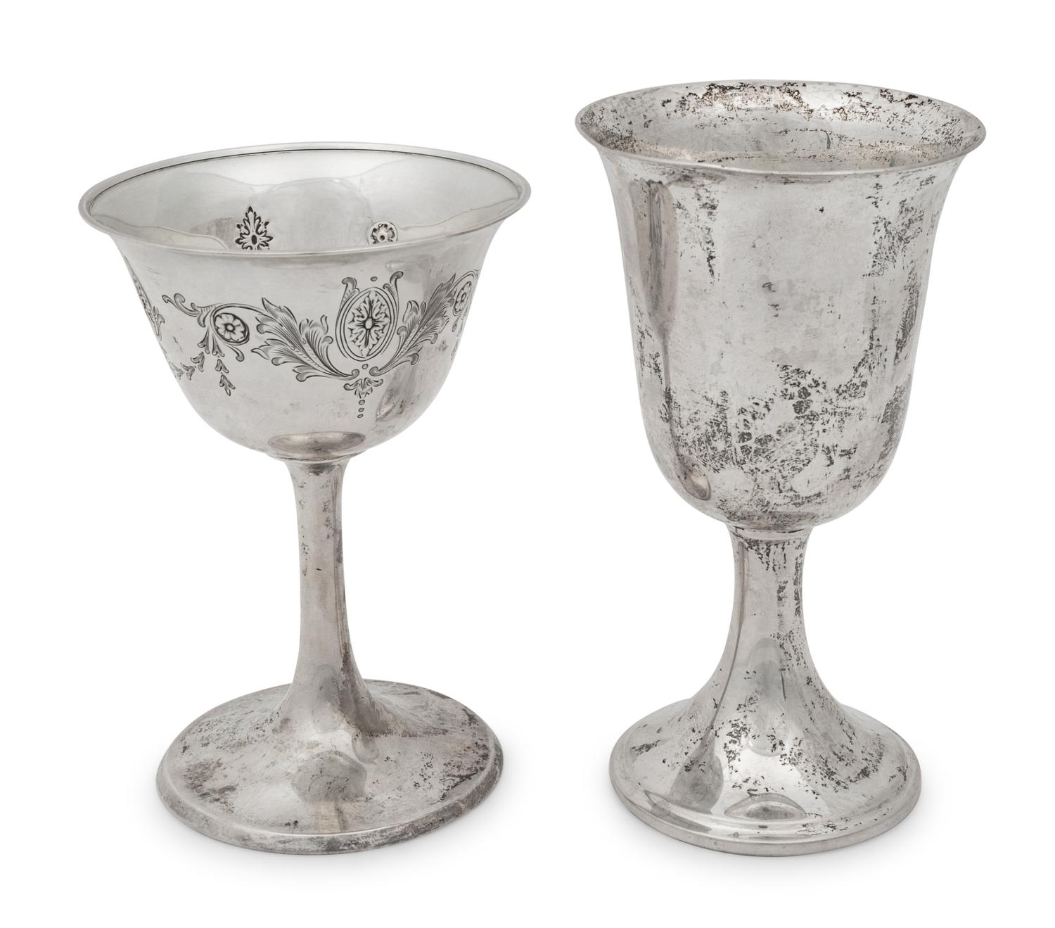 Seven Whiting Silver Goblets