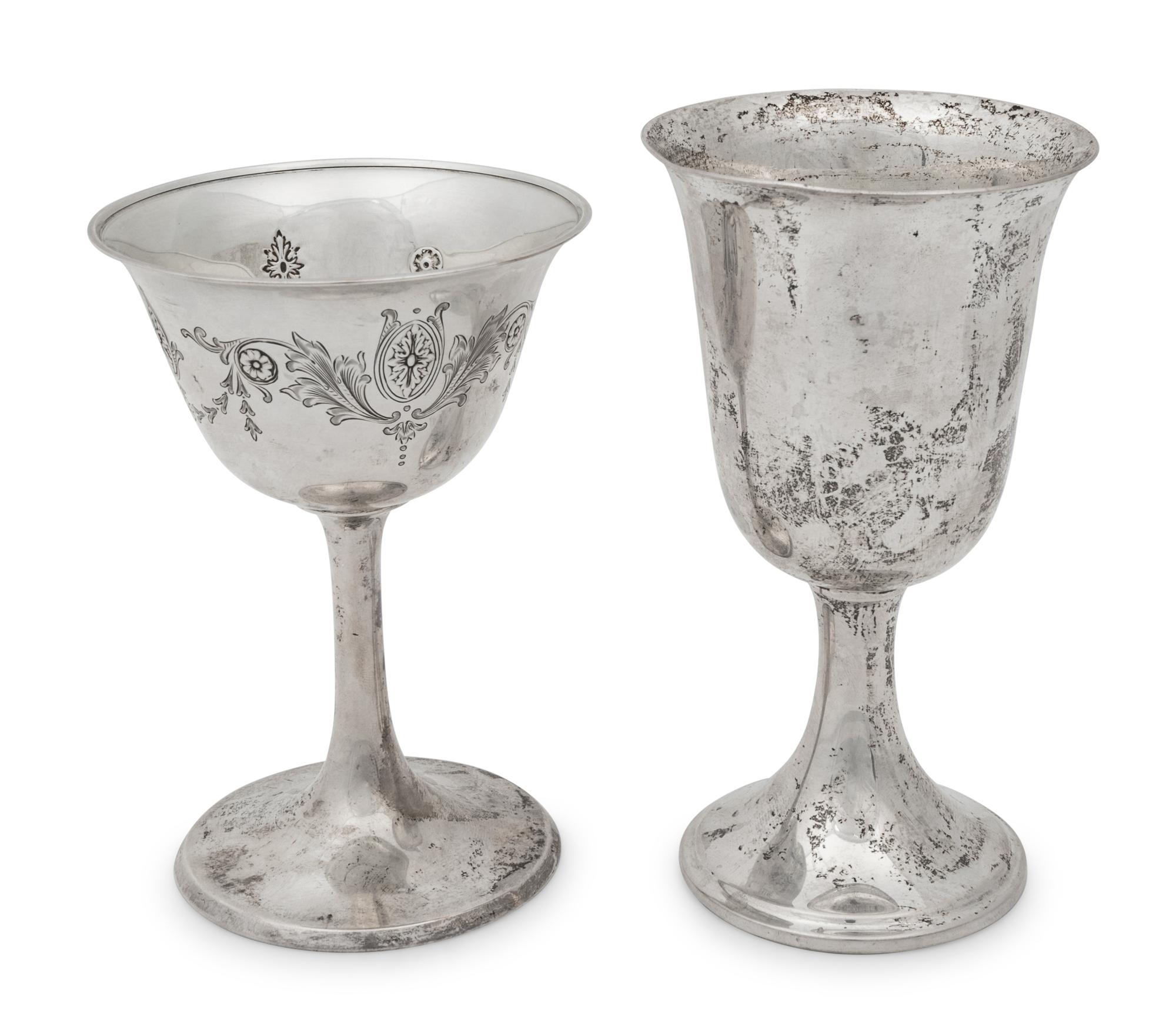 Seven Whiting Silver Goblets