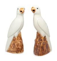 A Pair of Chinese Export Porcelain Parrots