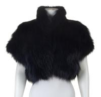 A Gucci Blue Fur Crop Vest, Size 42.
